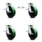 Service Caster 8 Inch Kingpinless Green Poly on Steel Wheel Caster Brakes 2 Swivel Locks, 4PK SCC-KP30S820-PUR-GB-SLB-BSL-2-SLB-2 - alternate 1